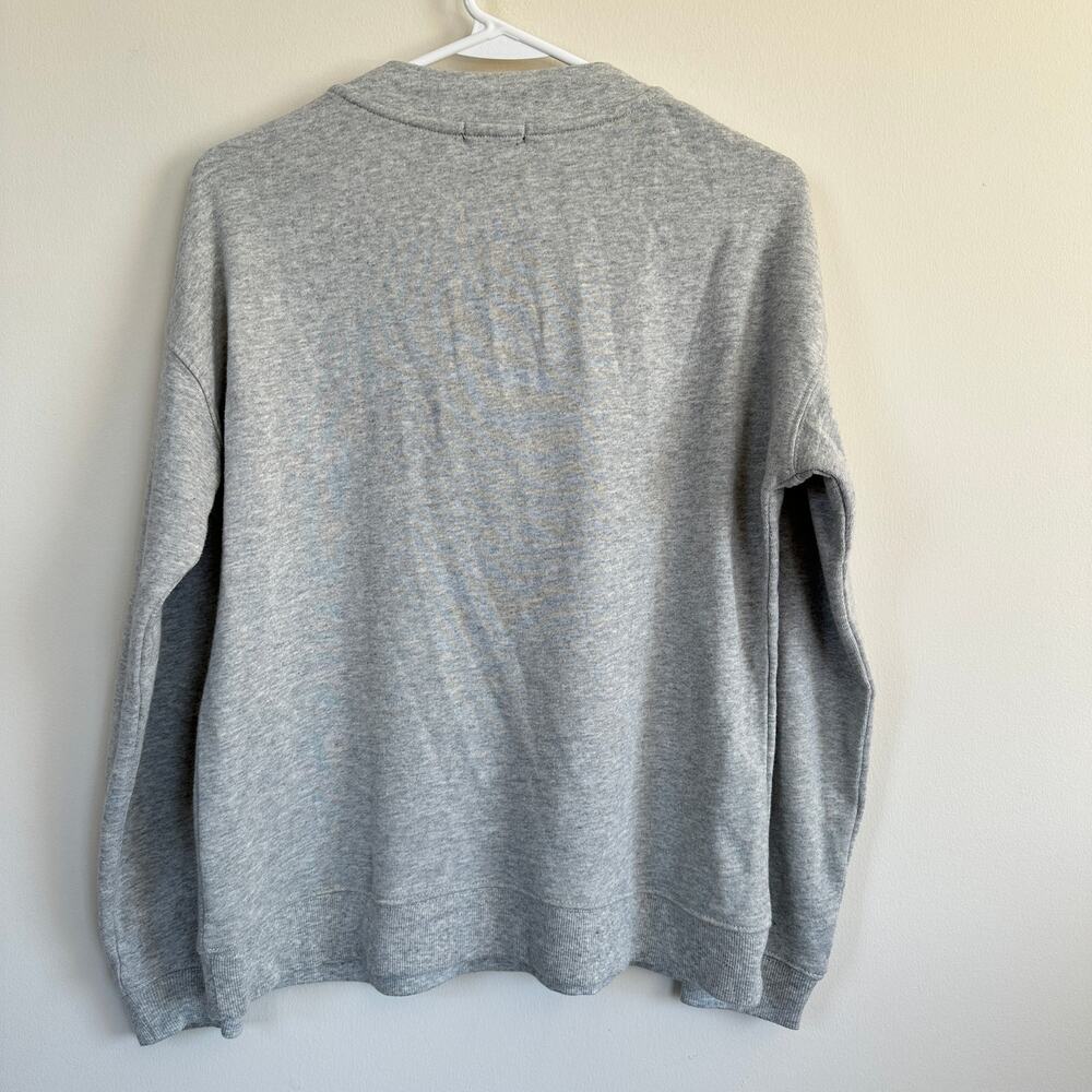 Rails Ryan Pullover Sweater Velvet Lace Up Neckline Terry Fleece SMALL Grey - Picture 6 of 10